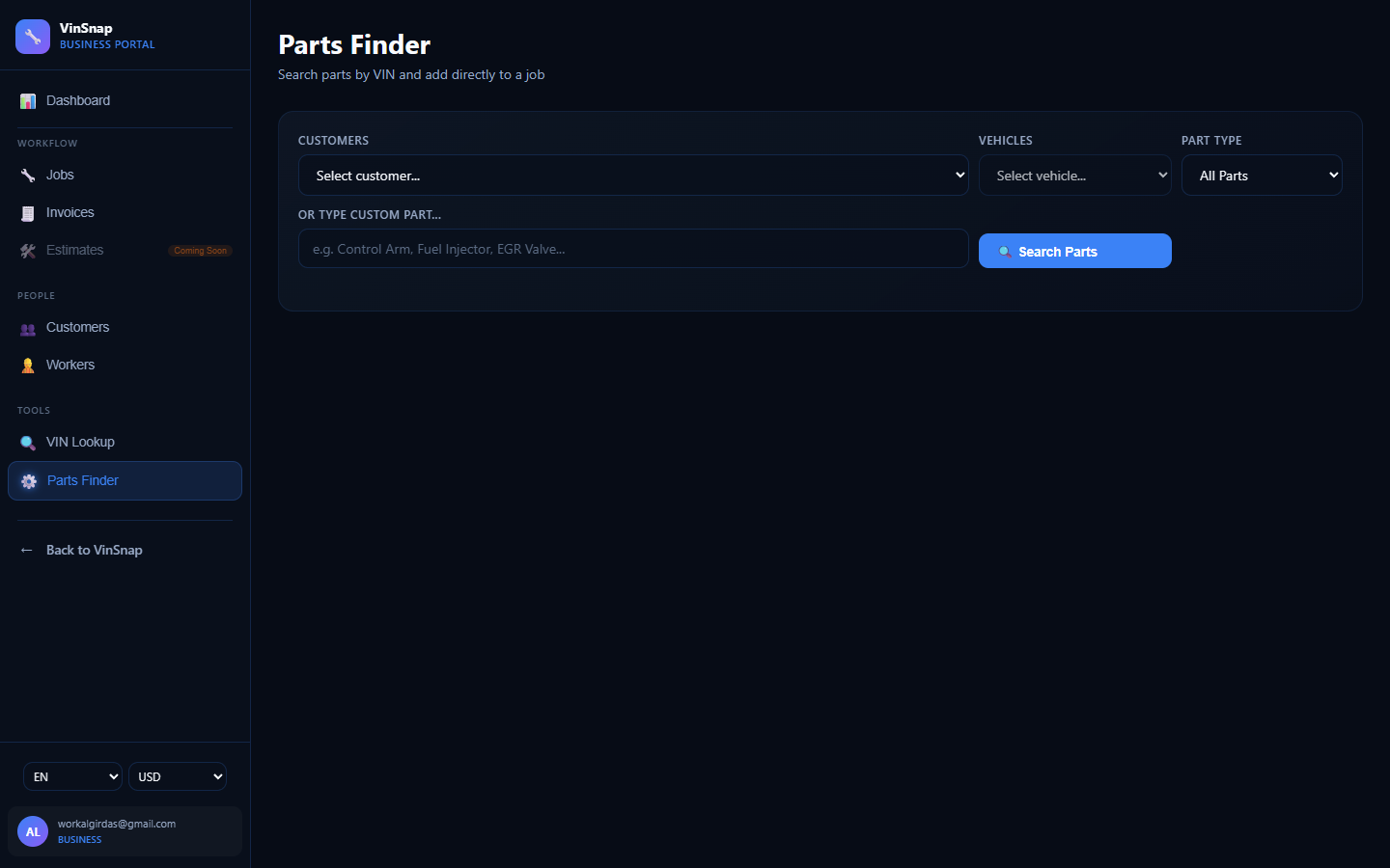 VIN-driven parts finder with 1.2M+ catalog